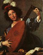 Bernardo Strozzi Lute Player oil painting